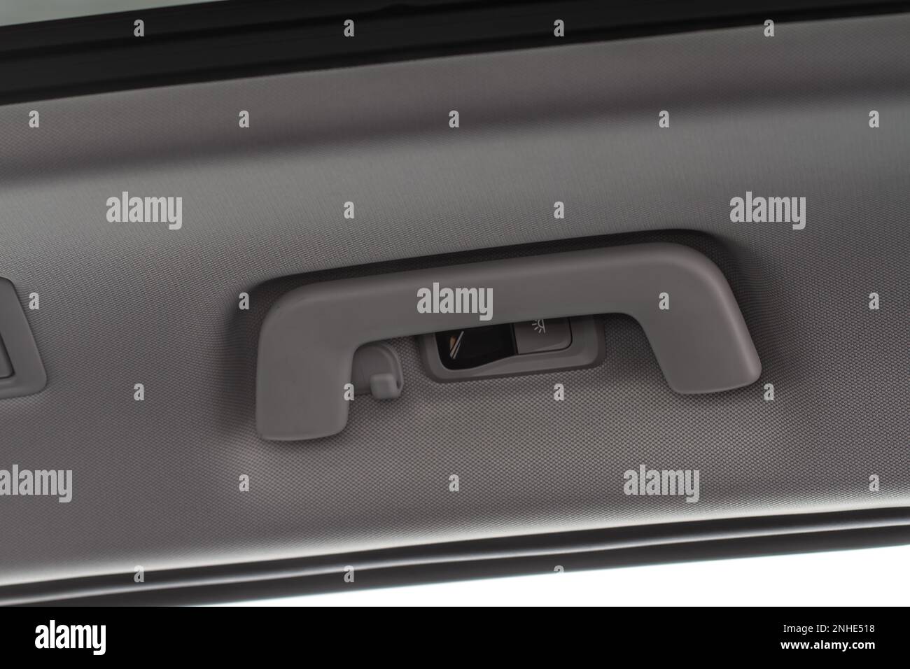Modern car grab handle, car interior details. Car grab handler for the