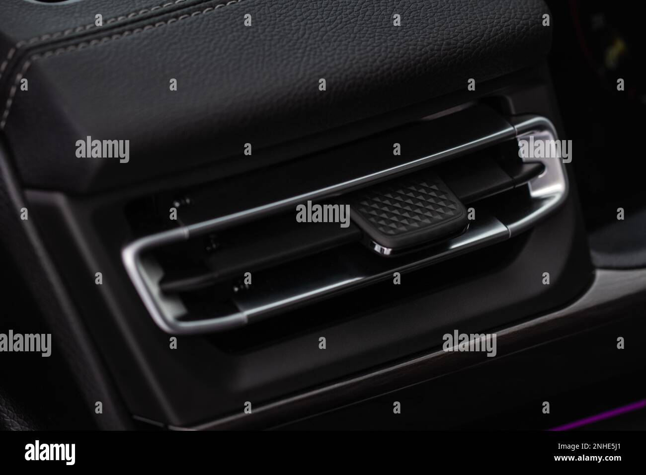 Car air conditioning. The air flow inside the car. Detail interior of a