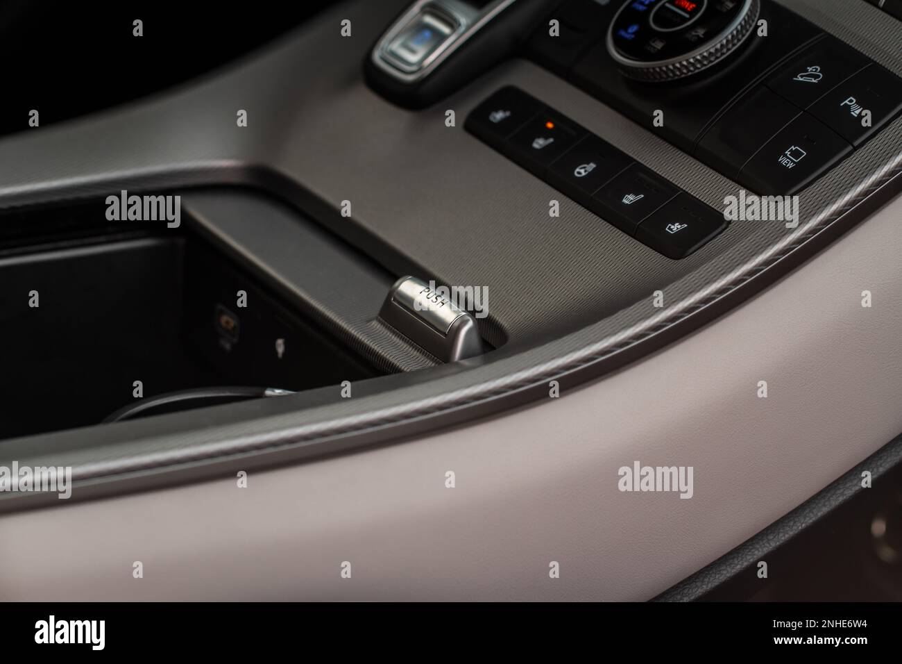 Car glove box handle Stock Photo Alamy