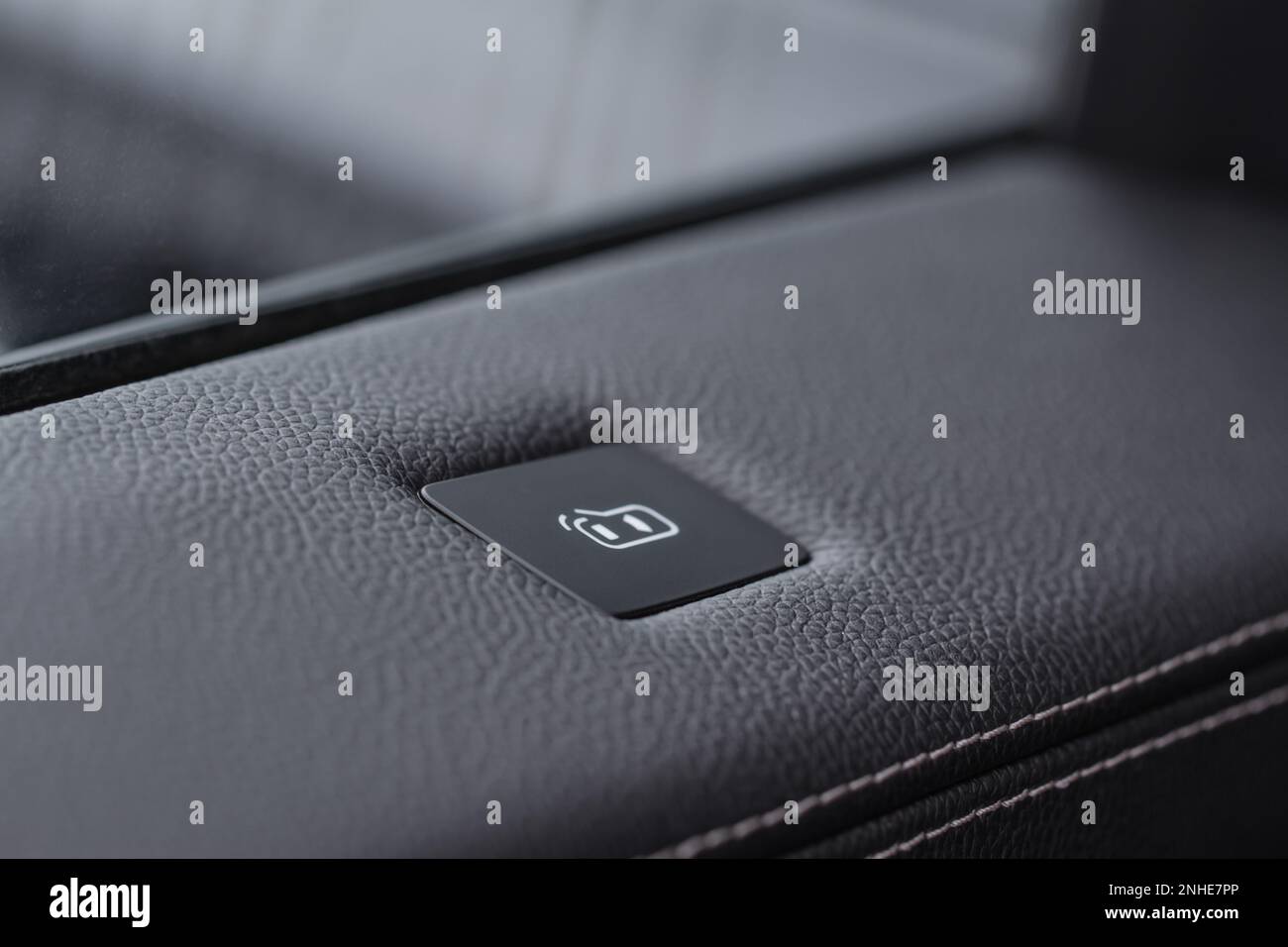 Door open warning system light inside modern car. DOW system. Door