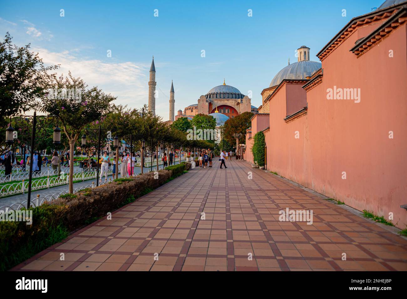 istanbul turkey 8 november 2021 : Hagia Sophia, one of the symbols of Istanbul , The view of the historical Hagia Sophia from Sultan Ahmet Square. Hig Stock Photo