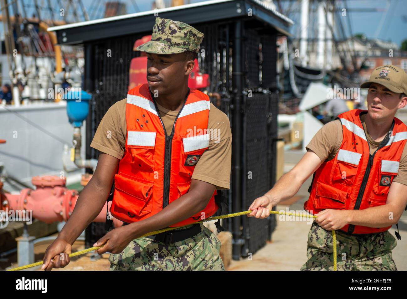 boston-july-29-2022-u-s-sailors-conduct-a-line-handling-evolution