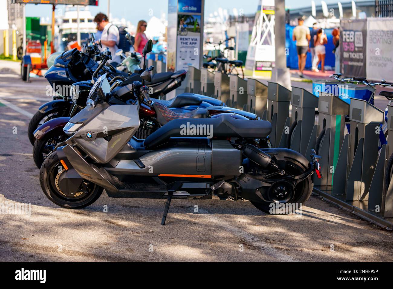Miami, FL, USA February 19, 2023 Photo of a new BMW CE 04 electric scooter Stock Photo Alamy