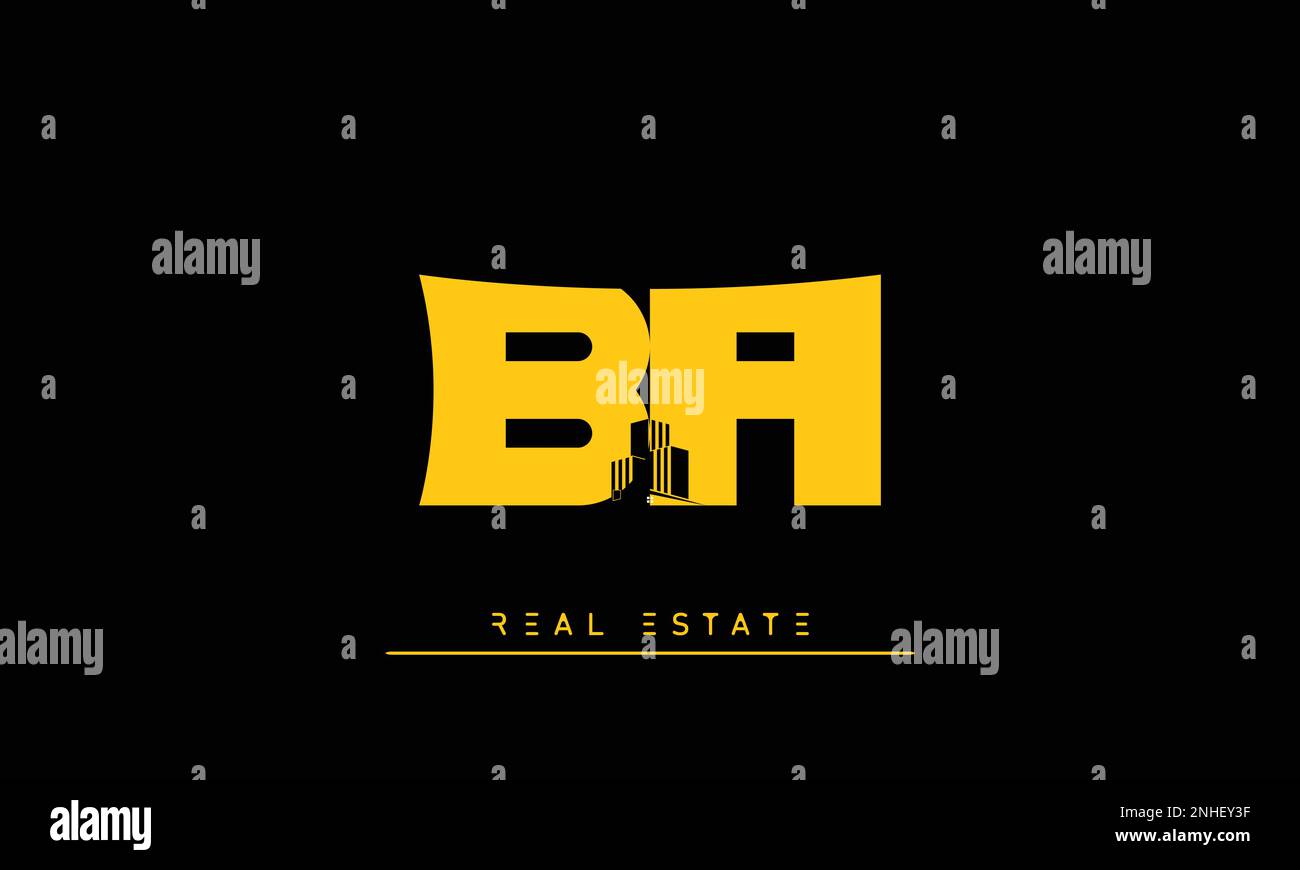 Real Estate letters Initials Monogram logo BA , AB Stock Vector