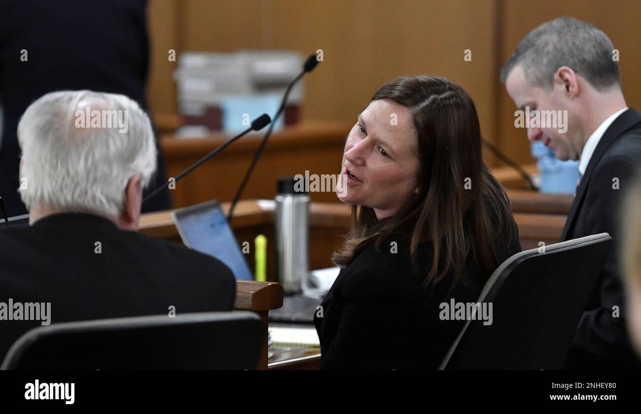 Special Prosecutor Robert Jambois, left, and Mark Jensen's attorney