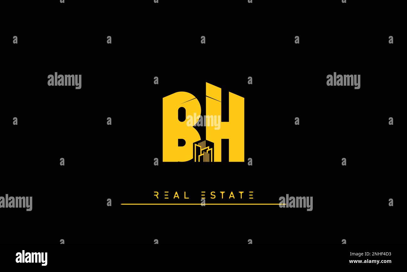 Real Estate letters Initials Monogram logo BH , HB Stock Vector