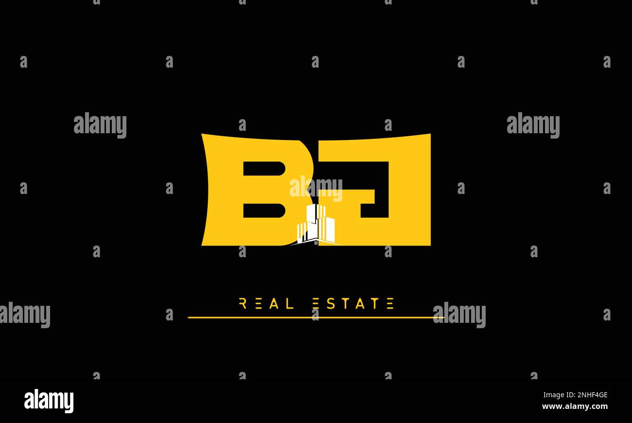 Real Estate letters Initials Monogram logo BJ , JB Stock Vector