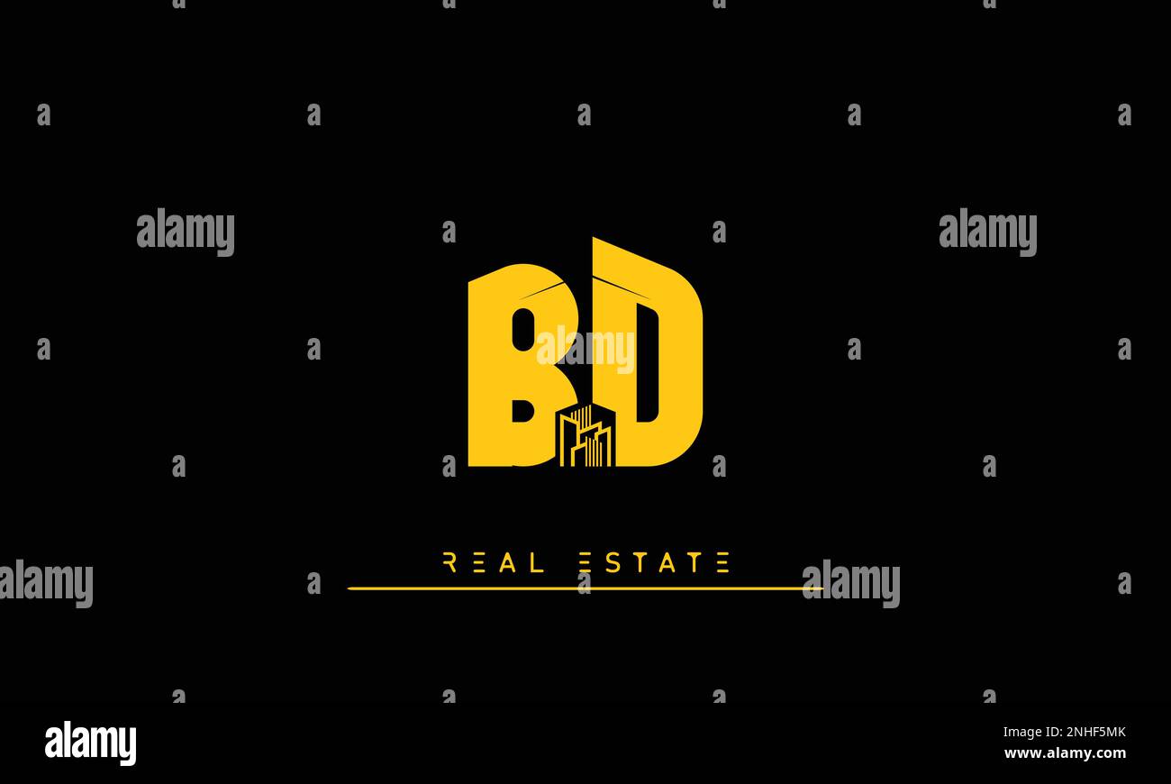 Real Estate letters Initials Monogram logo BD , DB Stock Vector