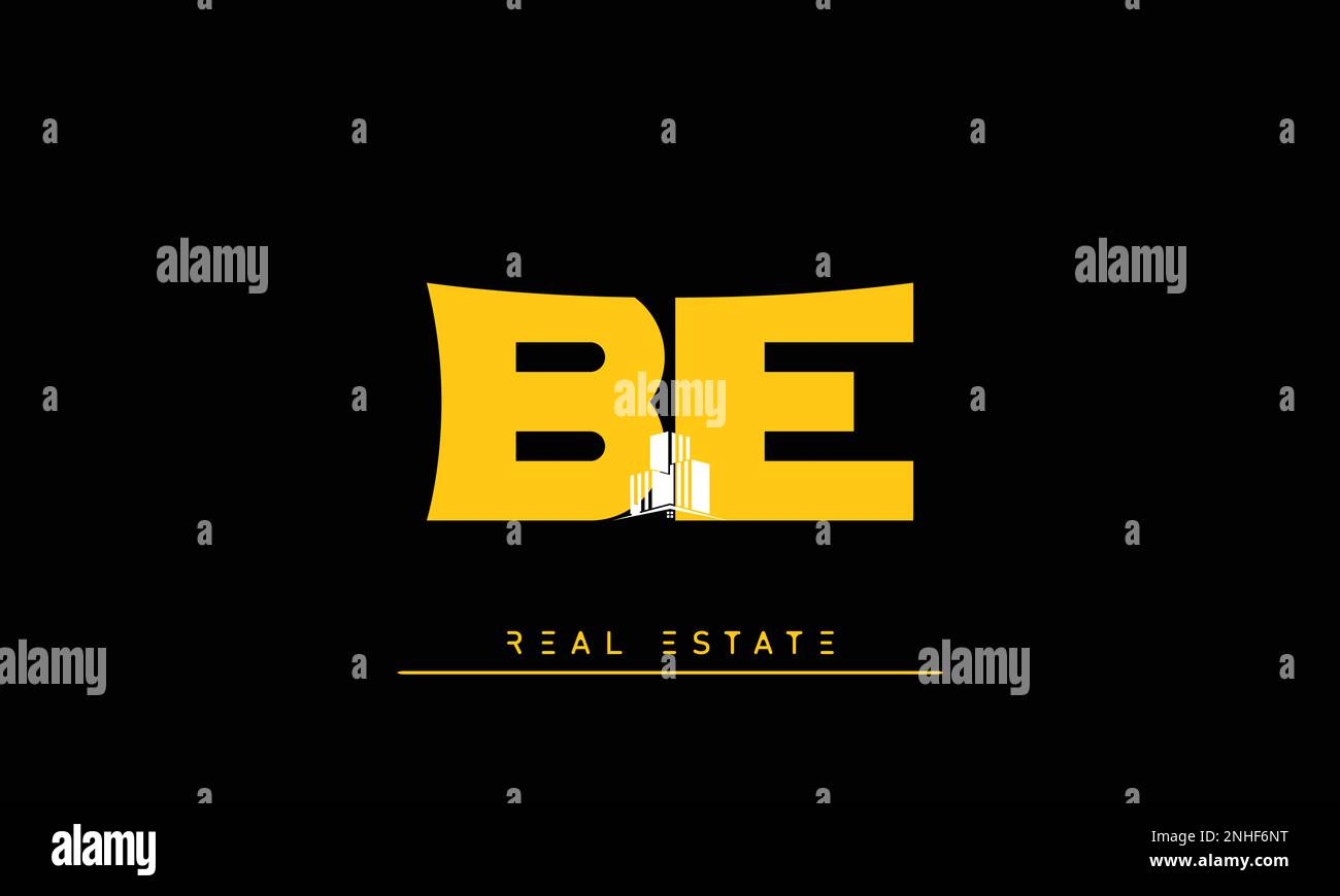 Real Estate letters Initials Monogram logo BE , EB Stock Vector