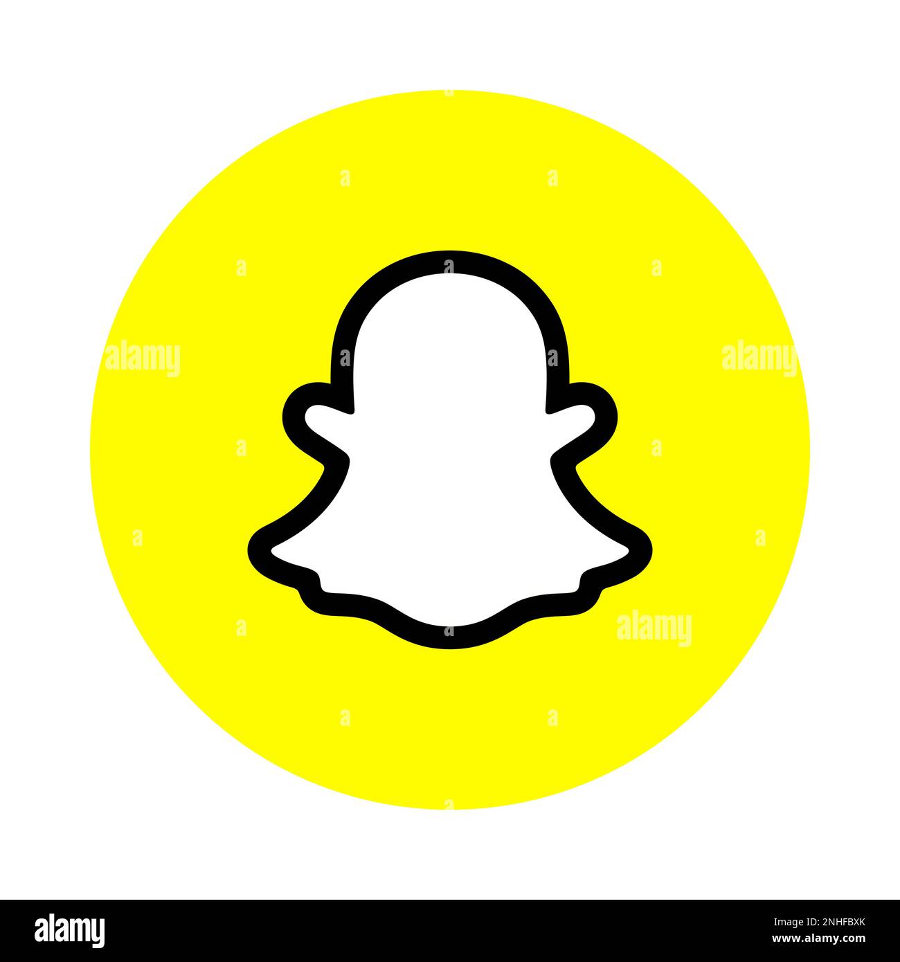 Snapchat instant messaging app icon. Square shape vector illustration. Stock Vector