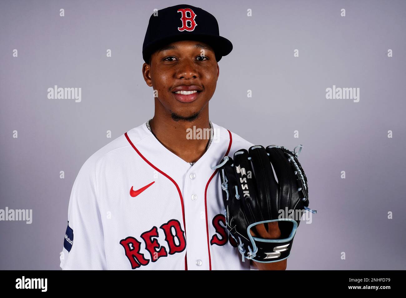 This is a 2023 photo of starting pitcher Brayan Bello of the Red Sox  baseball team. This image reflects the Red Sox active roster as of Tuesday,  Feb. 21, 2023, in Fort