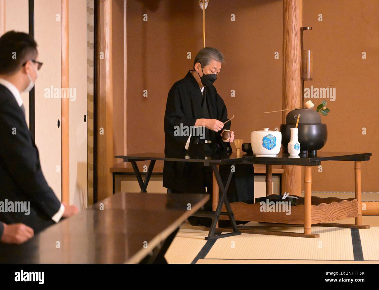 Hatsugamashiki, the first tea ceremony of the new year, of the Urasenke, one of the SanSenke