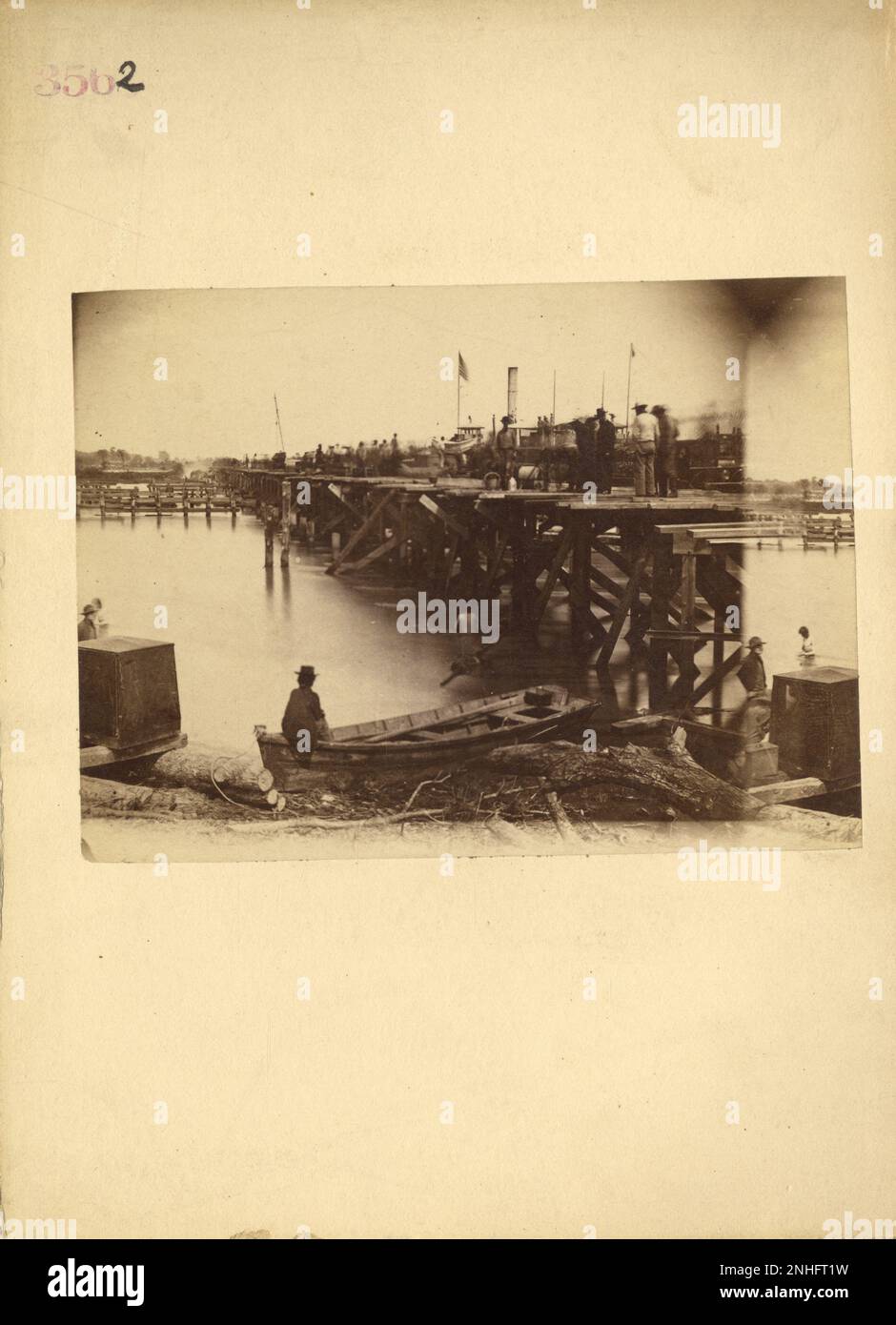 Bridge at White House Landing, Pamunkey River 19th Century Mathew Brady