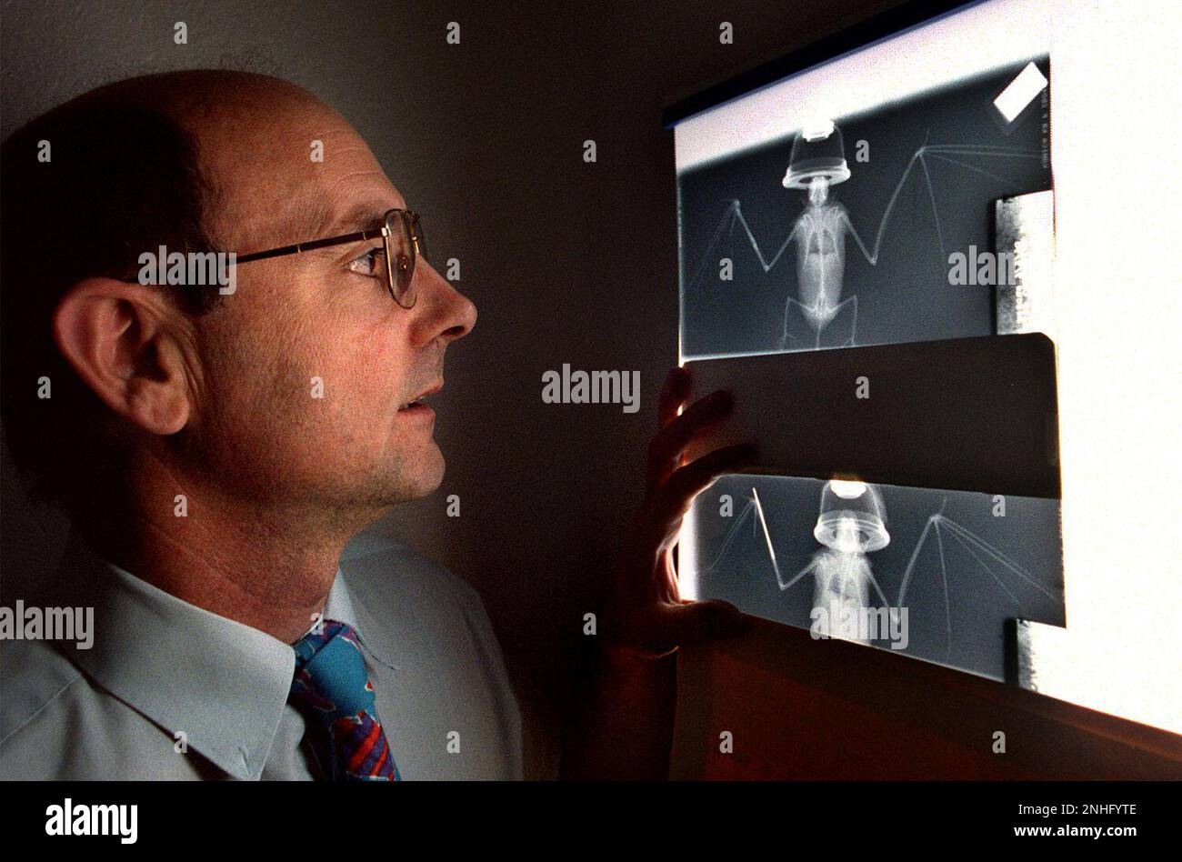 BATMAN/C/06OCT98/CF/MAC Dr. Rene Gandolfi assists Fred Cook in his bat