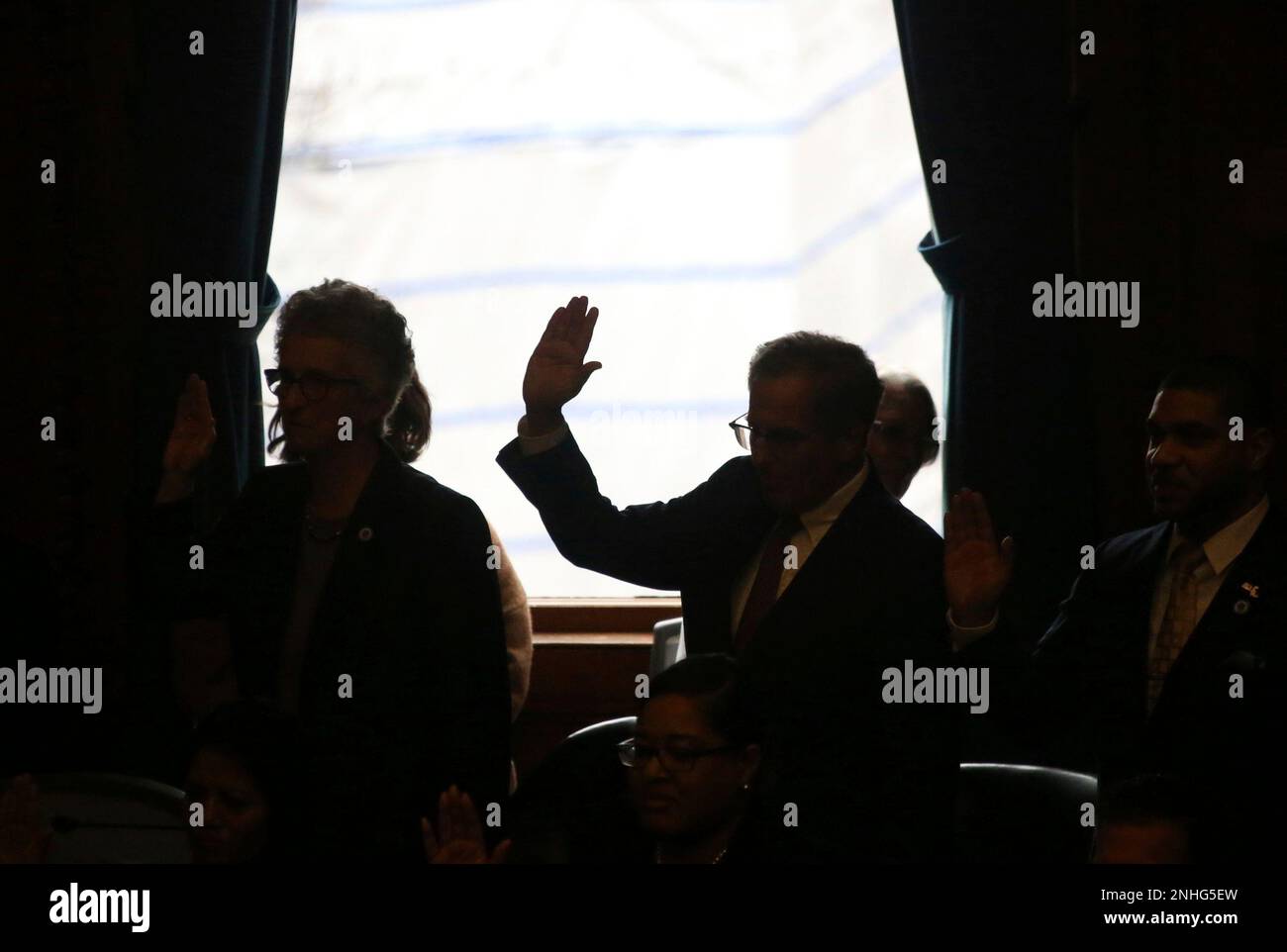 Members of the Massachusetts House of Representatives are sworn in by