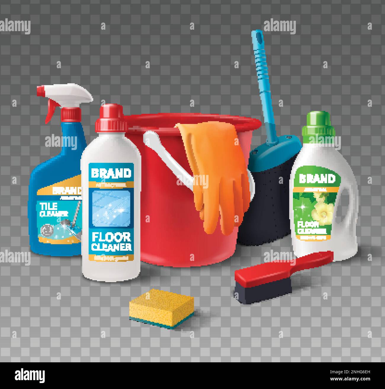Household cleaning products composition with realistic detergent