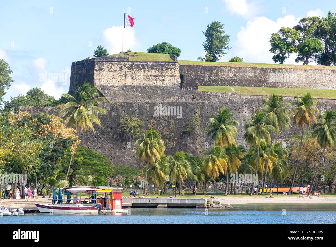 Fort Saint-Louis and La Française Beach, Fort-de-France, Martinique, Lesser Antilles, Caribbean Stock Photo