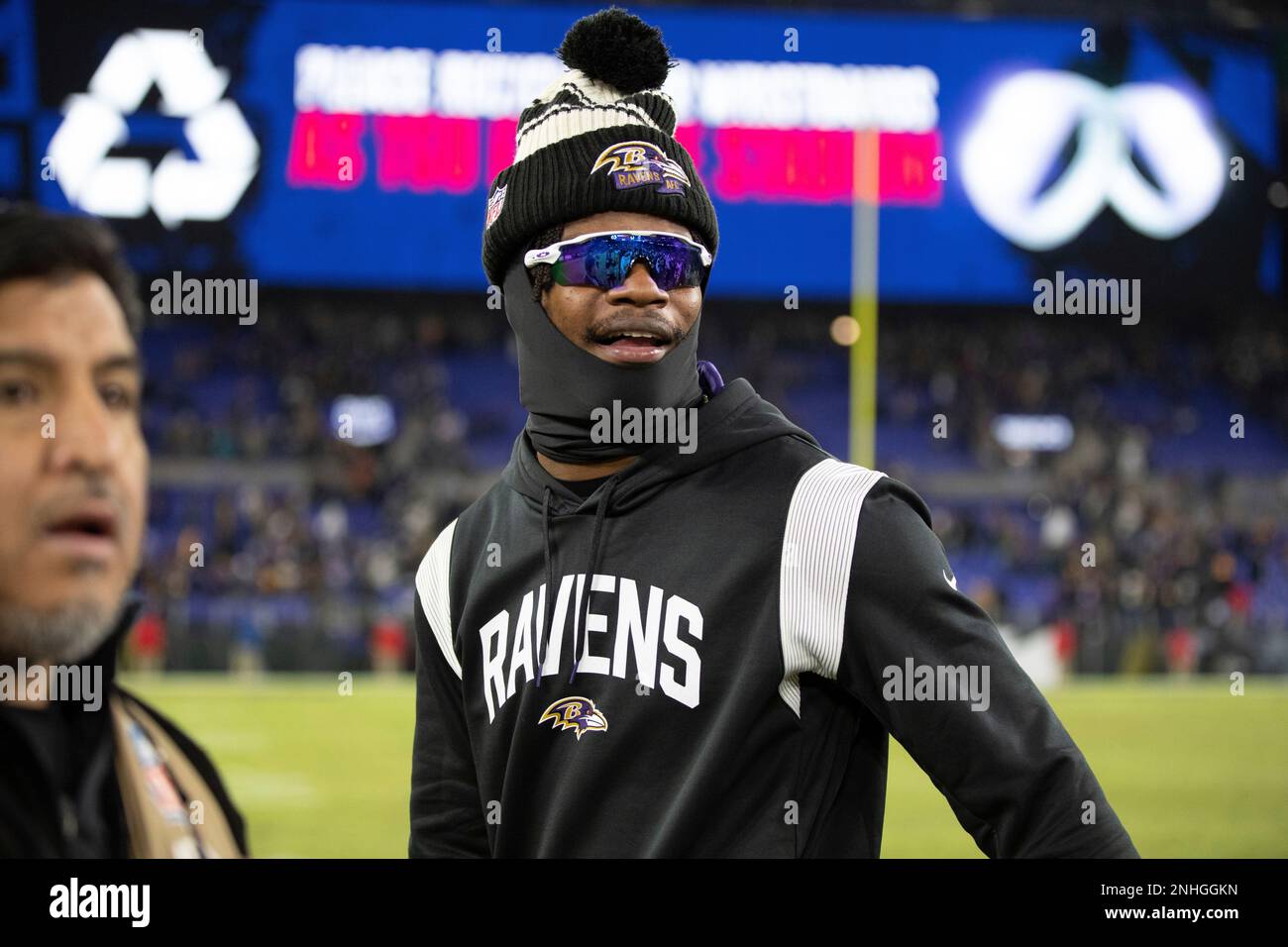 BALTIMORE, MD - JANUARY 01: Baltimore Ravens quarterback Lamar Jackson (8)  after the game between the Pittsburgh Steelers and the Baltimore Ravens on January  1, 2023 at M&T Bank Stadium in Baltimore,