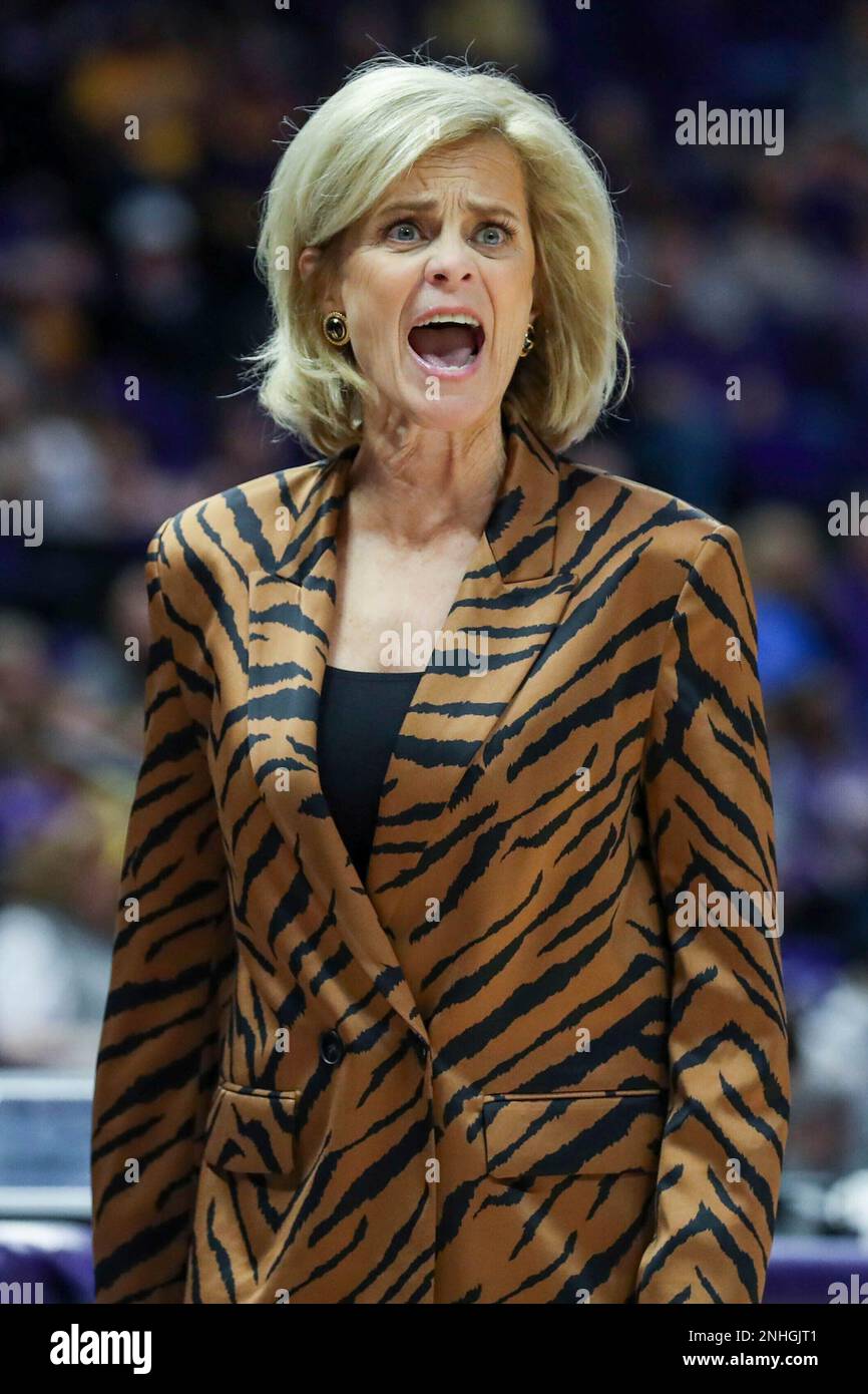 January 1, 2023 LSU Head Coach Kim Mulkey yells adjustments to her