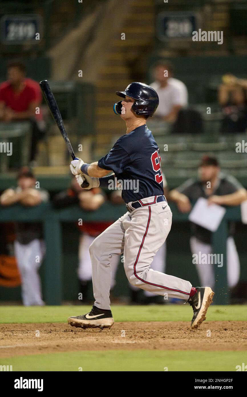 FCL Braves Cory Acton (91) bats during a Florida Complex League