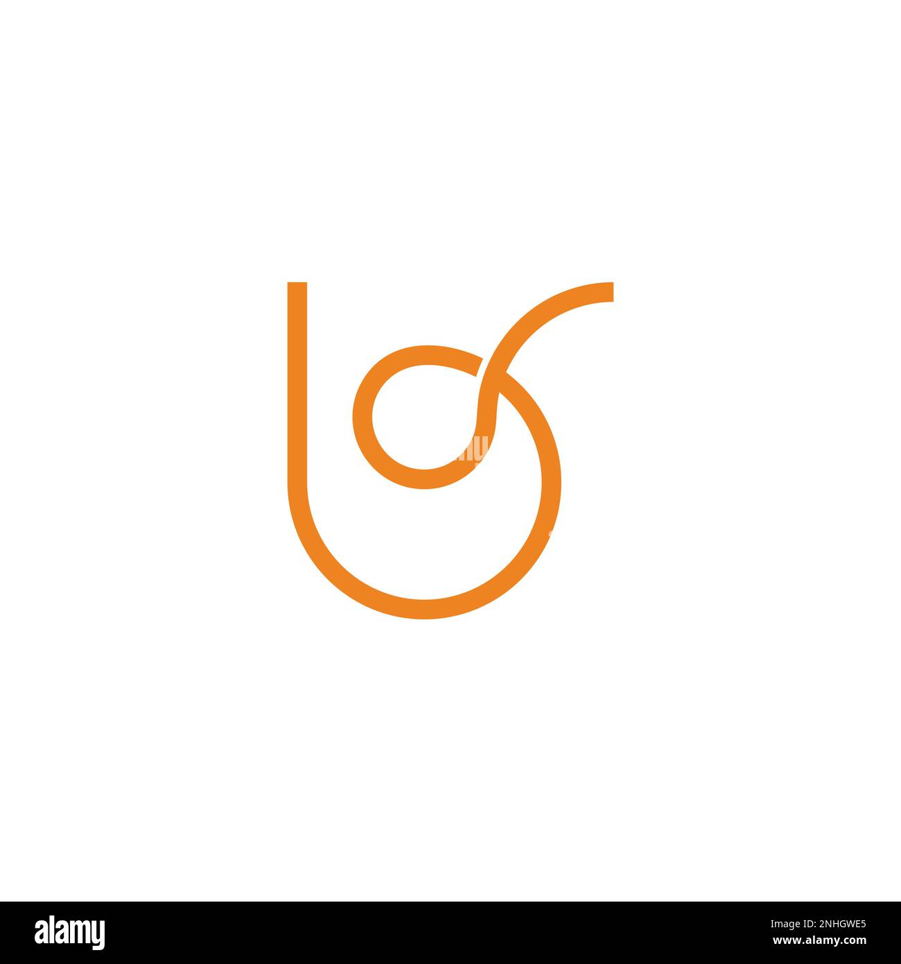 letter b loop spiral motion line logo vector Stock Vector