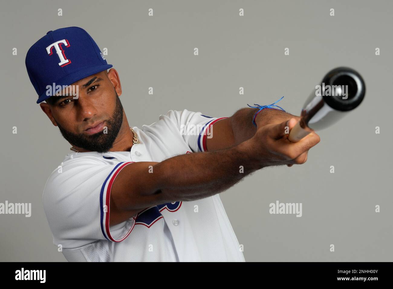 This is a 2023 photo of Ezequiel Duran of the Texas Rangers baseball