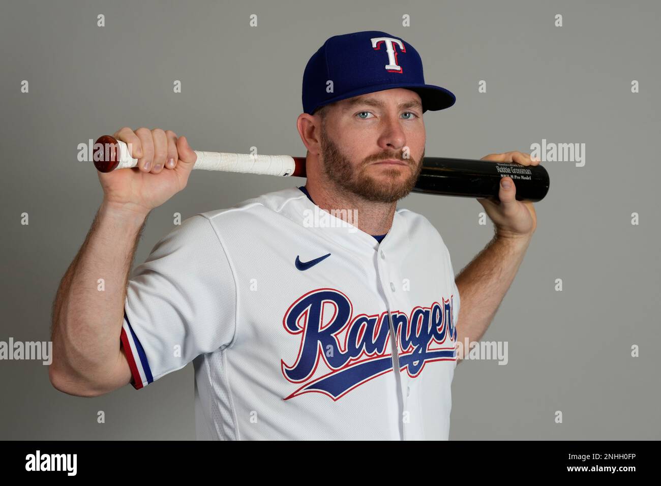 This is a 2023 photo of Robbie Grossman of the Texas Rangers baseball