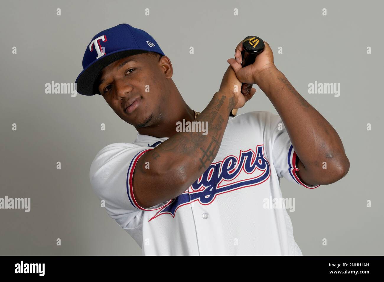 This is a 2023 photo of Luisangel Acuna of the Texas Rangers baseball team.  This image reflects the Texas Rangers active roster as of Tuesday, Feb. 21,  2023, when this image was