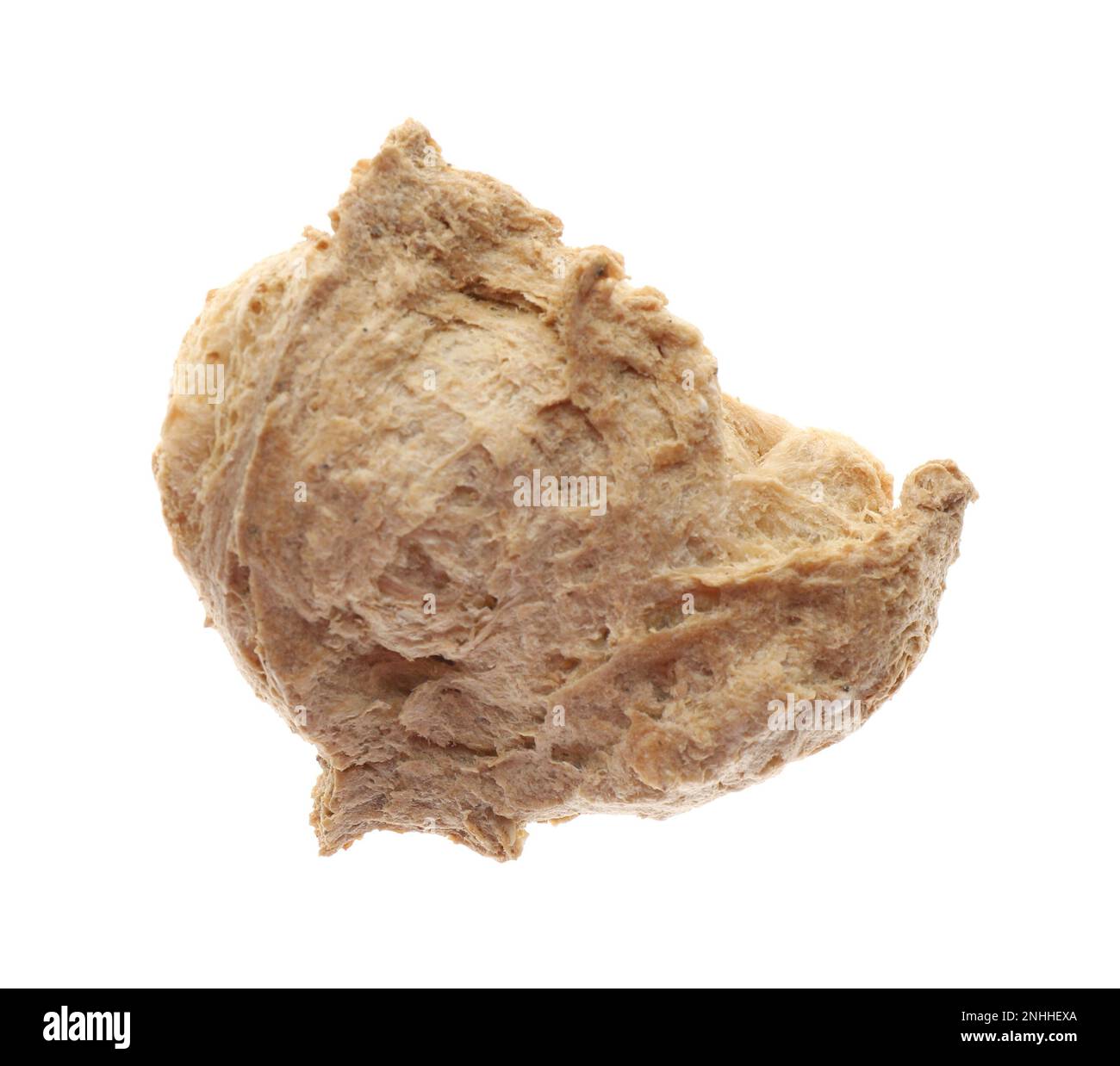 One dehydrated soy meat chunk isolated on white Stock Photo
