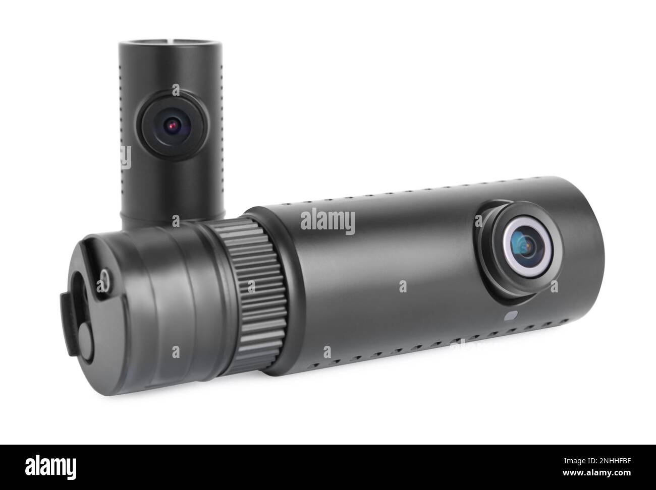 Black modern car cameras isolated on white Stock Photo Alamy