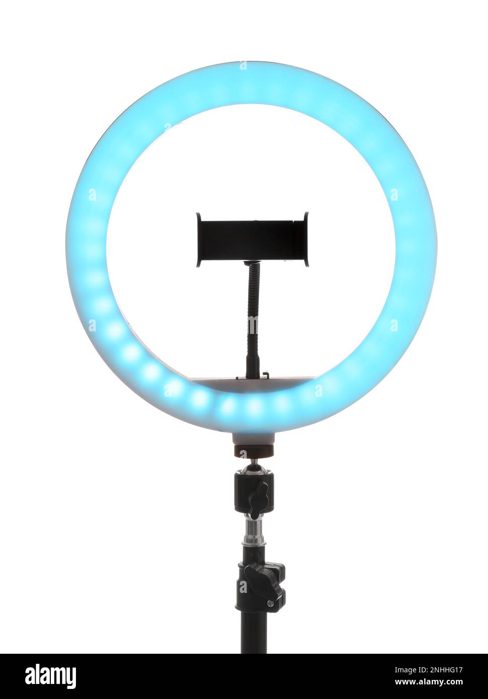 Tripod with ring light isolated on white Stock Photo - Alamy