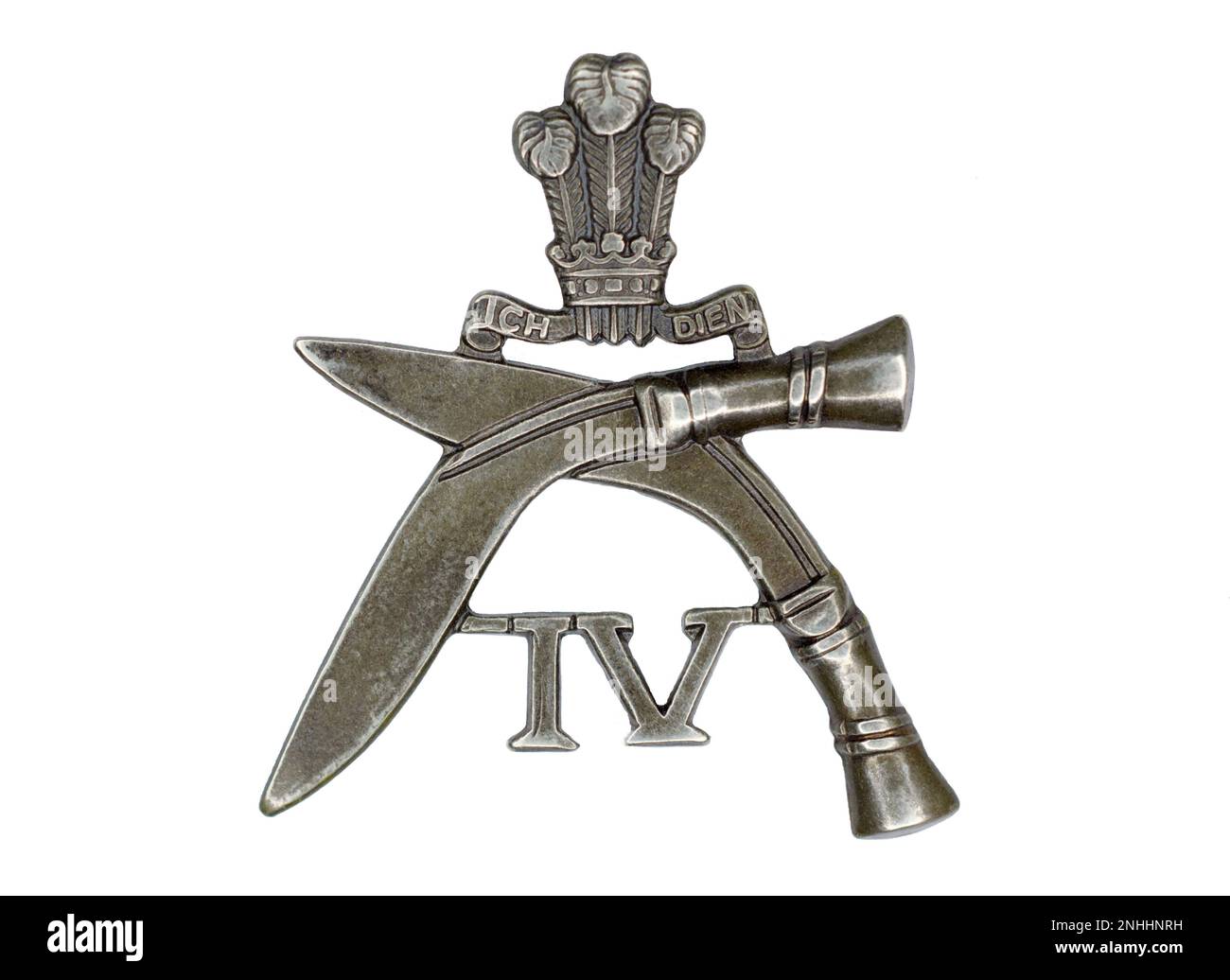 4th Prince of Wales's Own Gurkha Rifles cap badge C. 1924-1947. Stock Photo