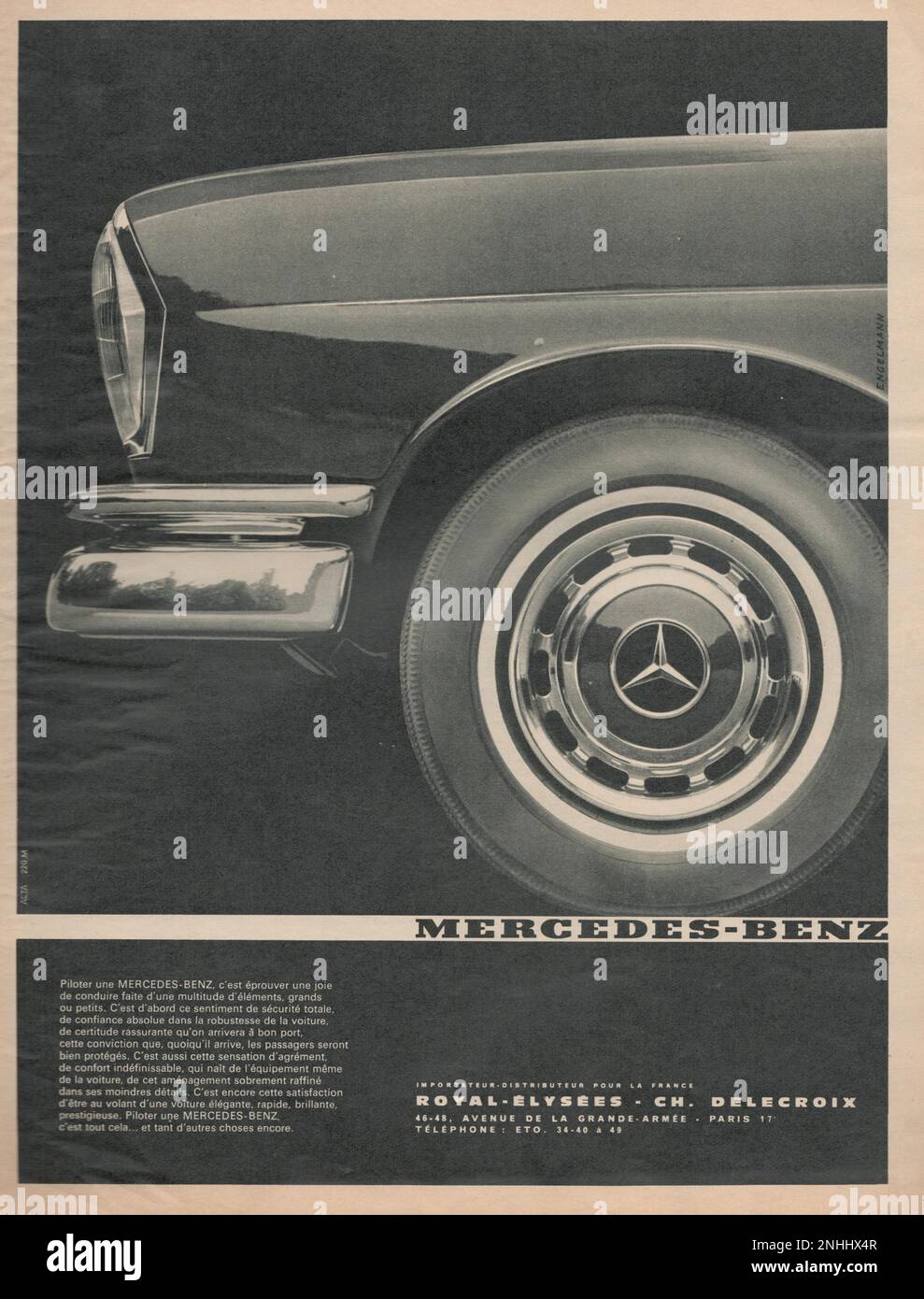 Mercedes Benz vintage French magazine advertisement Paris Match advert Mercedes advert 1965 Stock Photo