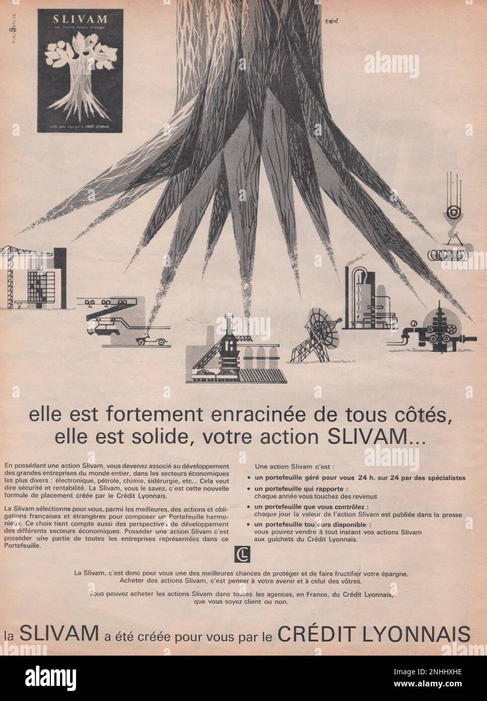 credit lyonnais vintage advertisement Stock Photo