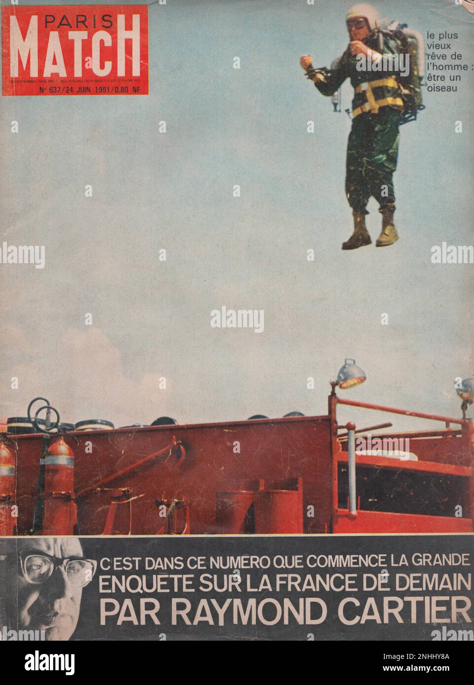 Paris Match 24 Juin 1961 front page Paris Match first page Paris Match magazine cover Stock Photo