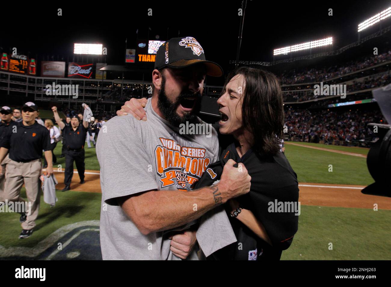 Tim Lincecum and Brian Wilson serving looks at the 2010 All-Star game. :  r/SFGiants