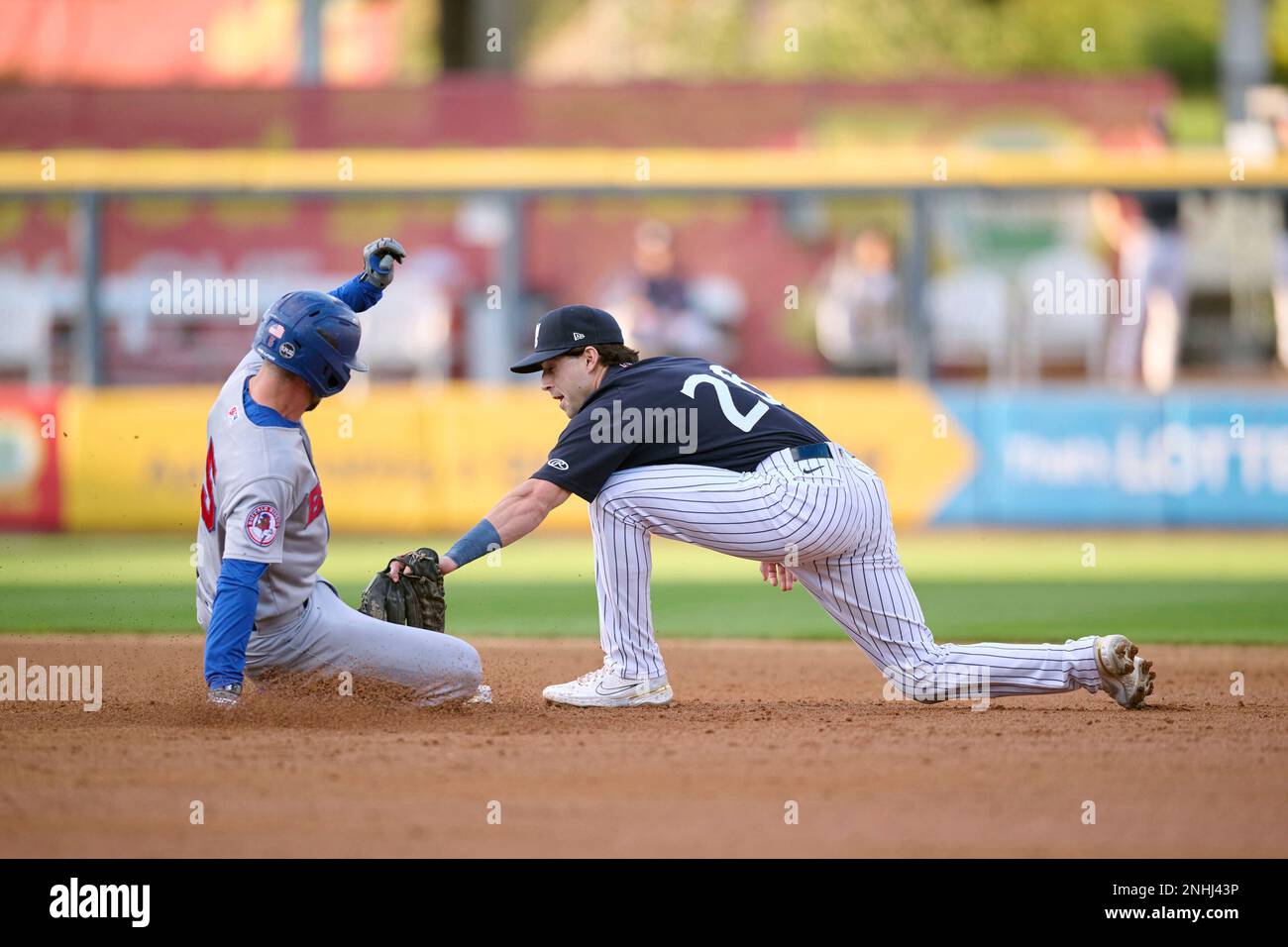 Scranton/Wilkes-Barre RailRiders shortstop Tyler Wade (26) attempts to ...