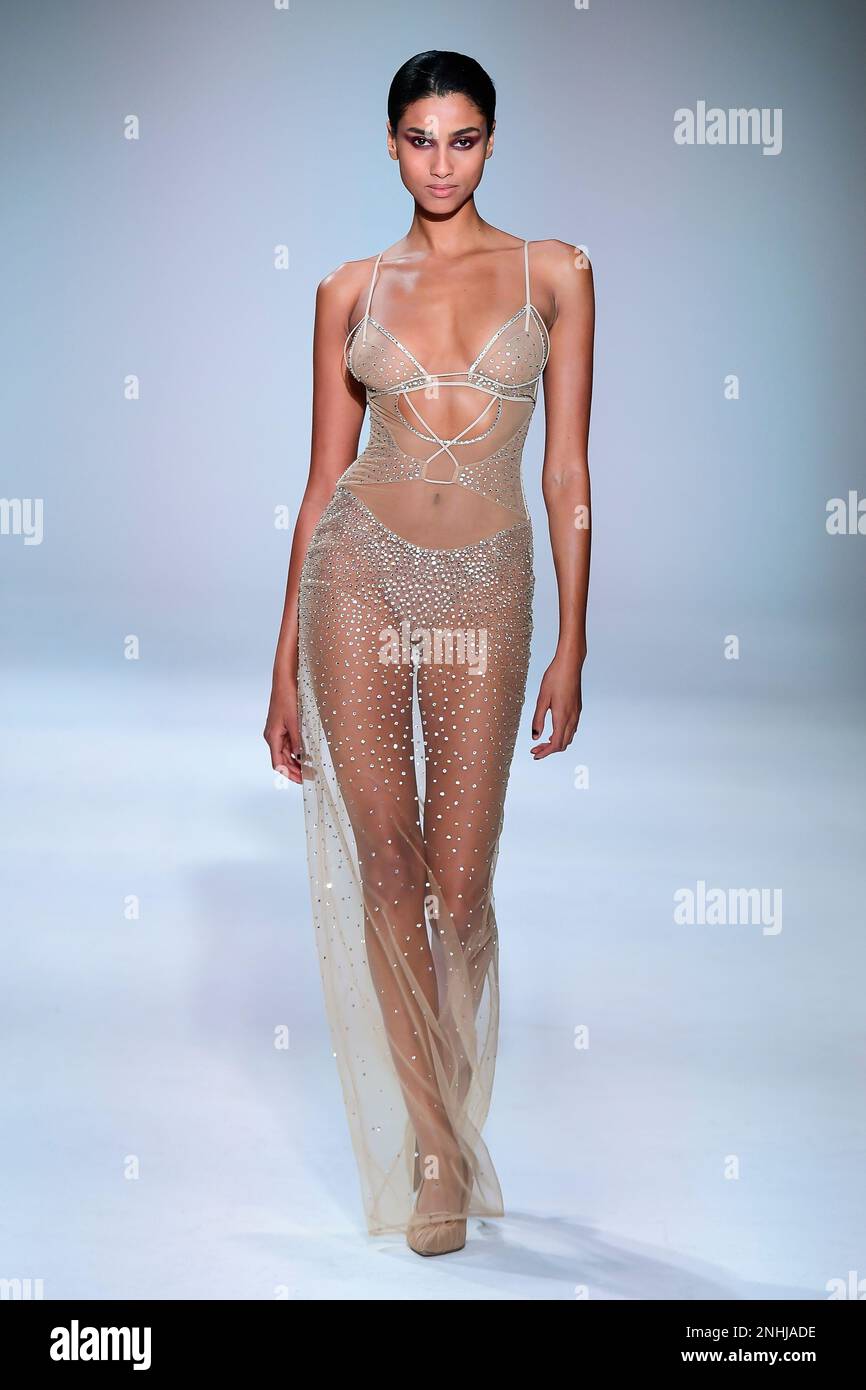 NENSI DOJAKA Autumn-Winter 2023-2024 Runway during London Fashion Week on February 2023 - London; UK 19/02/2023 Stock Photo