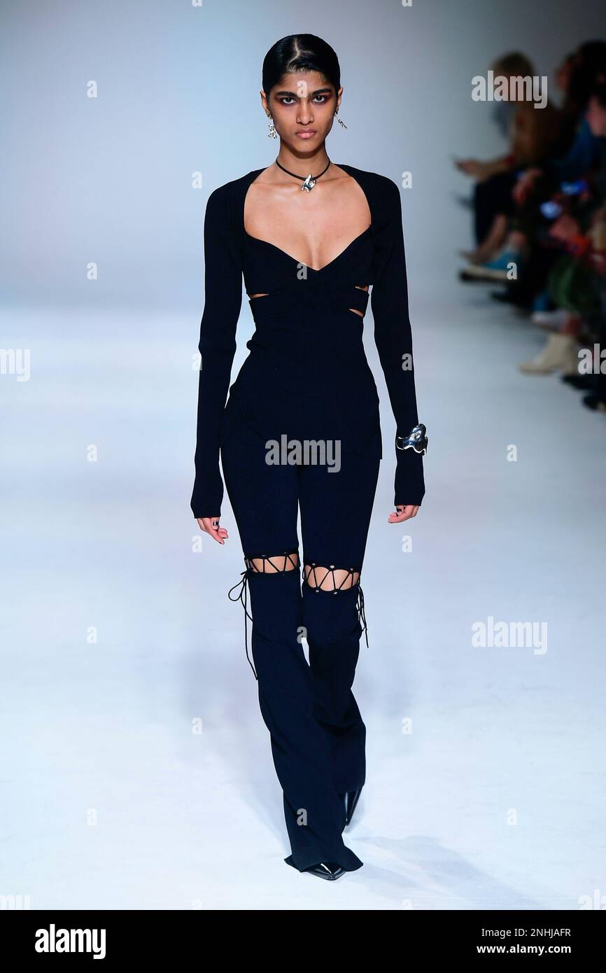 NENSI DOJAKA Autumn-Winter 2023-2024 Runway during London Fashion Week on February 2023 - London; UK 19/02/2023 Stock Photo