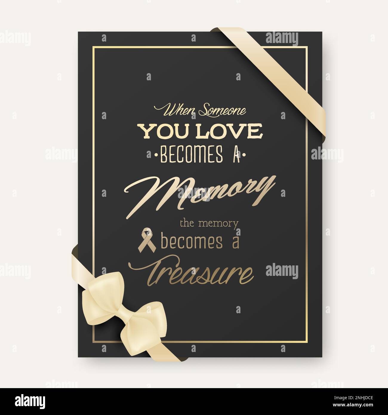 Vector Vertical A4 Funeral Card. When Someone You Love Becomes a Memory ...