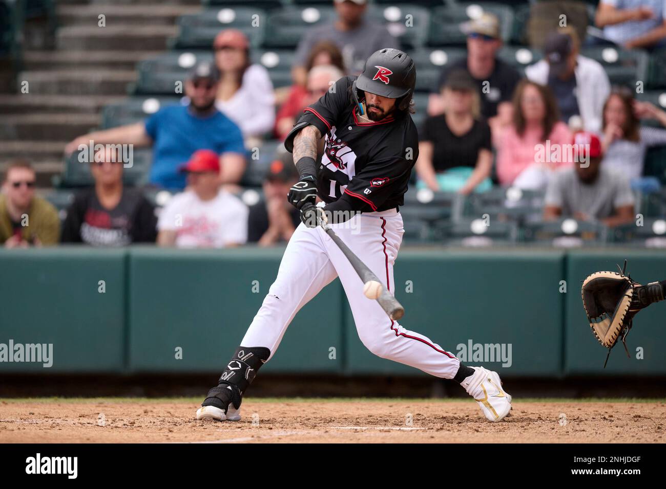 Richmond Flying Squirrels Frankie Tostado (10) hits an opposite field