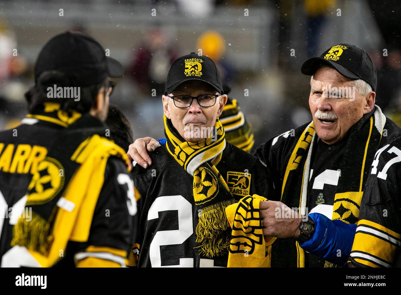 PITTSBURGH, PA - DECEMBER 24: Former Pittsburgh Steelers running back  Frenchy Fuqua waves a terrible towel during the national football league  game between the Las Vegas Raiders and the Pittsburgh Steelers on