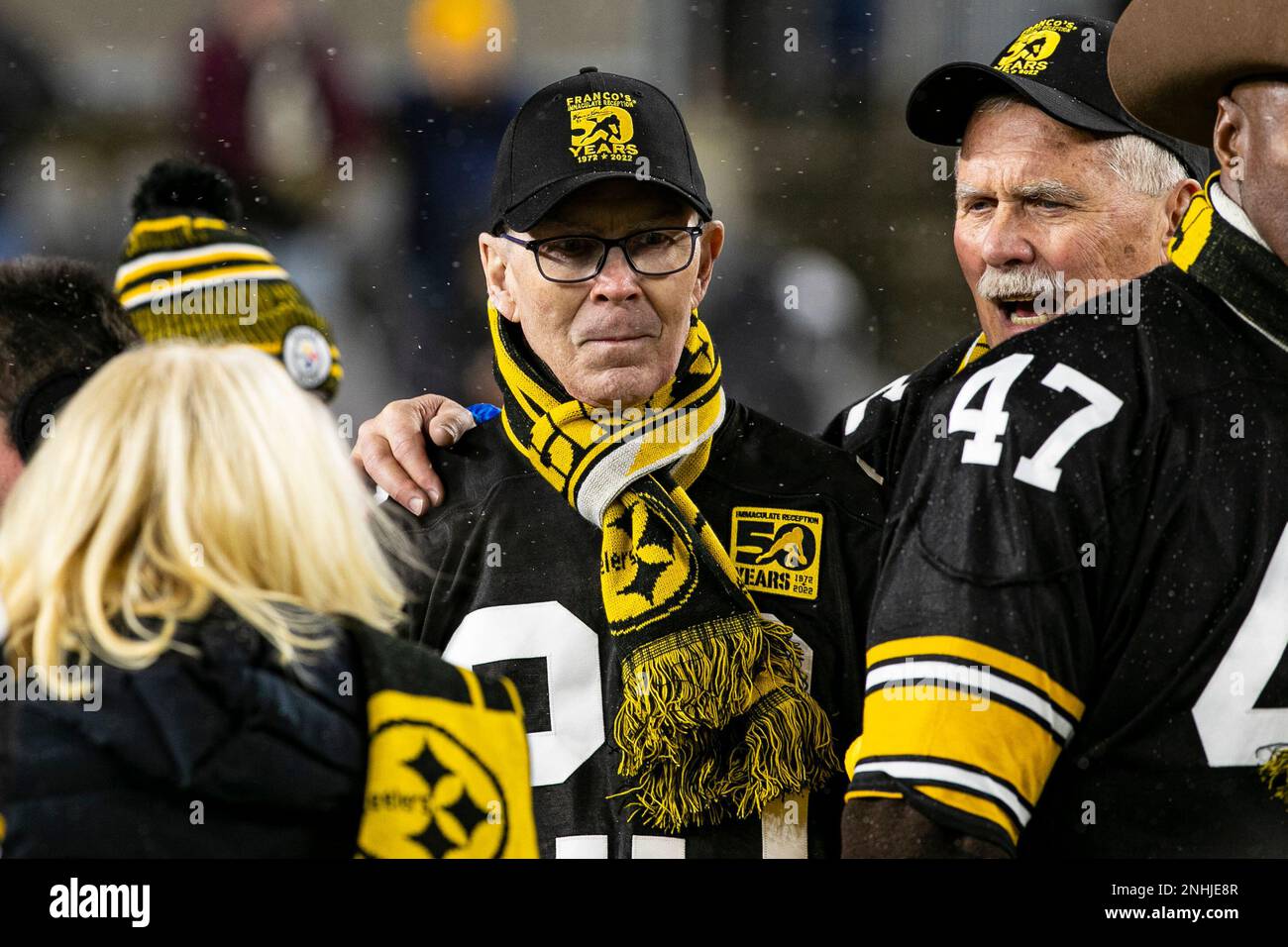 PITTSBURGH, PA - DECEMBER 24: Former Pittsburgh Steelers running back  Frenchy Fuqua waves a terrible towel during the national football league  game between the Las Vegas Raiders and the Pittsburgh Steelers on