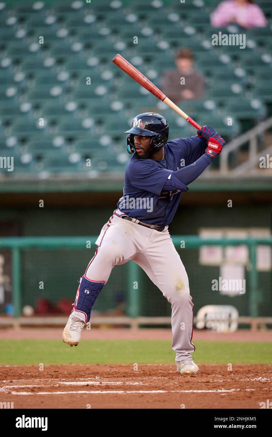 Mississippi Braves Michael Harris II (24) bats during a Southern League  baseball game against the Montgomery