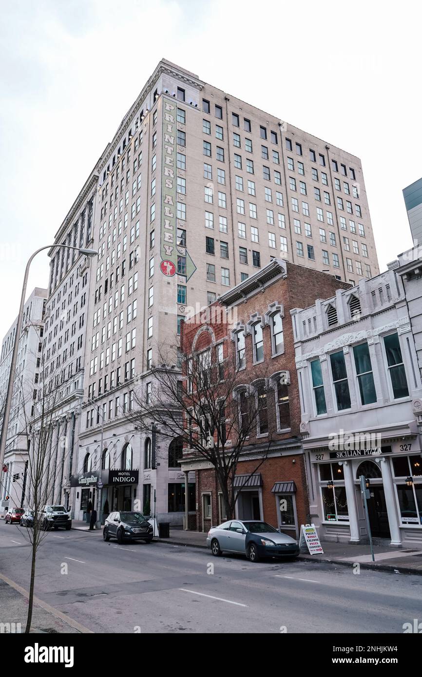 Hotel indigo building on Union Street in Nashville is right by the