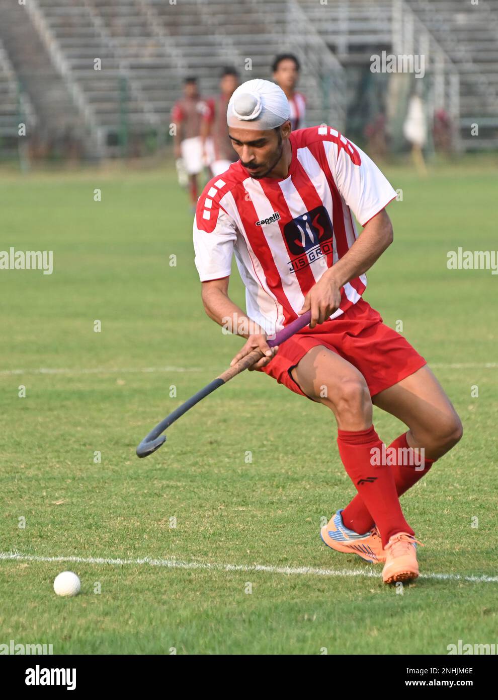 India. 21st Feb, 2023. Action of Hockey Player of Punjab Sports Club in