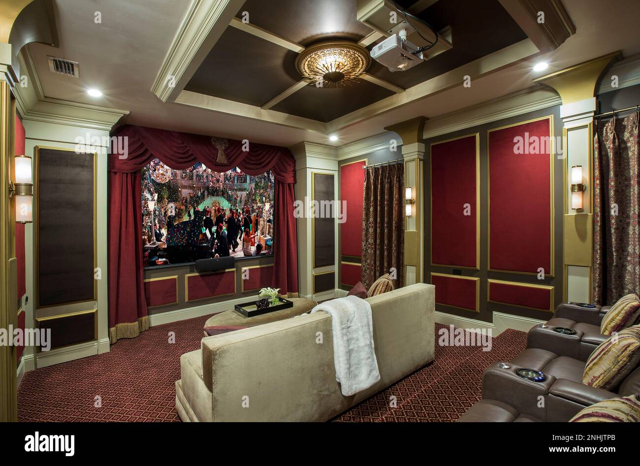 Image showcasing Art Deco Home Theater Design