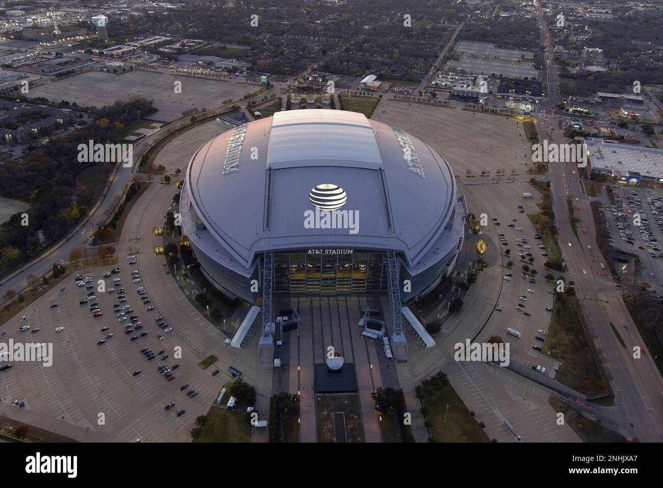 A general overall aerial view of AT&T Stadium, Tuesday, Dec. 20, 2022 ...