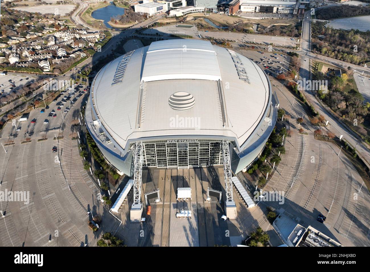 A general overall aerial view of AT&T Stadium, Tuesday, Dec. 20, 2022 ...