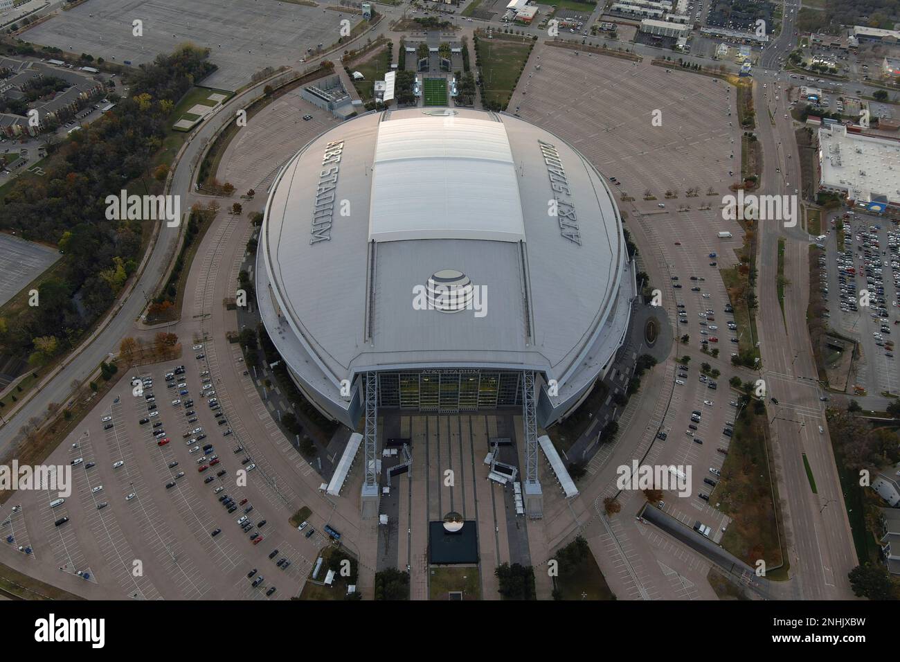 A general overall aerial view of AT&T Stadium, Tuesday, Dec. 20, 2022 ...